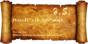 Huszárik Sámuel névjegykártya